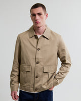 wax london men's Strand - Beige Cotton Tencel Twill Jacket