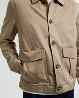 wax london men's Strand - Beige Cotton Tencel Twill Jacket