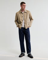 wax london men's Strand - Beige Cotton Tencel Twill Jacket