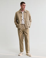 wax london men's Strand - Beige Cotton Tencel Twill Jacket