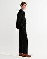 wax london men's Strand - Black Cotton Tencel Twill Jacket