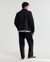 wax london men's Strand - Black Cotton Tencel Twill Jacket