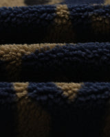 wax london men's Tate - Navy And Khaki Shapes Jacquard Fleece Jacket