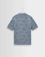 wax london men's Tellaro - Light Blue Flower Jacquard Shirt