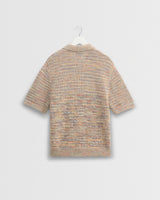 wax london men's Tellaro - Multicolour Twist Knitted Cotton Polo Shirt