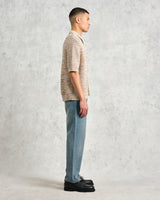 wax london men's Tellaro - Multicolour Twist Knitted Cotton Polo Shirt