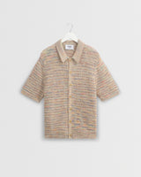 wax london men's Tellaro - Multicolour Twist Knitted Cotton Polo Shirt