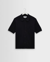 wax london men's Tellaro - Navy Flower Jacquard Shirt