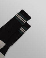 wax london men's Thorpe - Black And Grey Preppy Stripe Socks