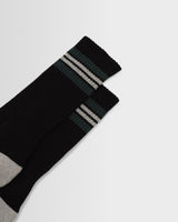 wax london men's Thorpe - Black And Grey Preppy Stripe Socks