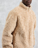 wax london men's Trimms - Beige Borg Jacket