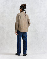 wax london men's Trin - Beige Check Cotton Shirt