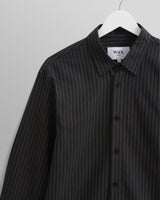 wax london men's Trin - Green Striped Cotton Shirt