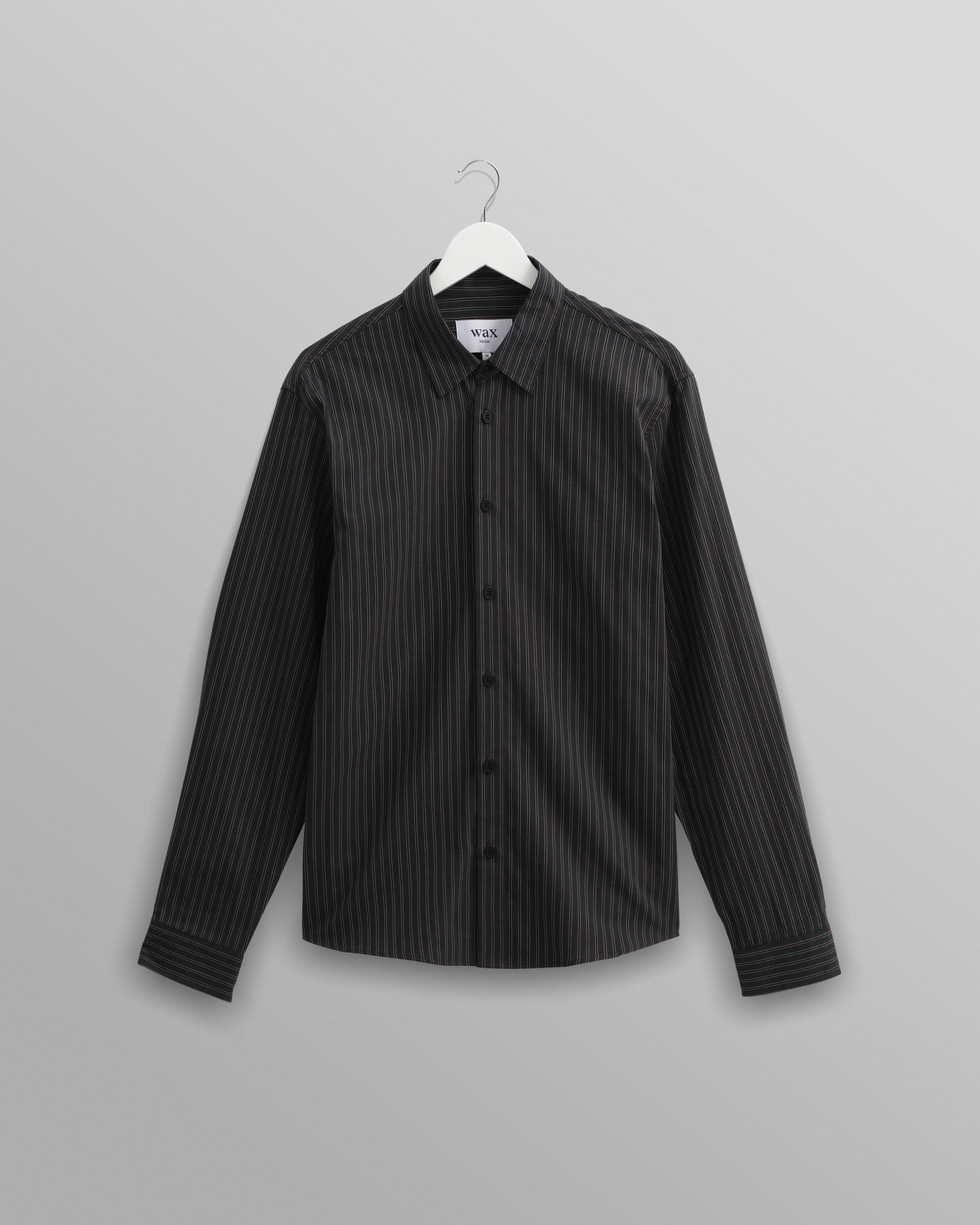 wax london men's Trin - Green Striped Cotton Shirt