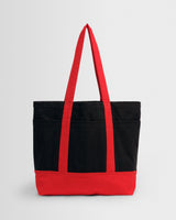 wax london men's Truman - Black And Red Camden Canvas Tote Bag
