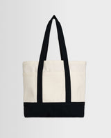 wax london men's Truman - Ecru And Navy Canvas Tote Bag
