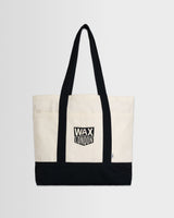 wax london men's Truman - Ecru And Navy Canvas Tote Bag