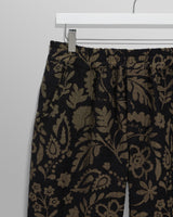 wax london men's Tyne - Black And Khaki Chenille Jacquard Trousers