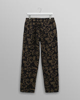 wax london men's Tyne - Black And Khaki Chenille Jacquard Trousers