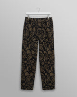 wax london men's Tyne - Black And Khaki Chenille Jacquard Trousers