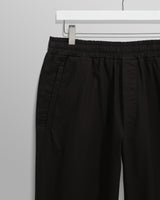 wax london men's Tyne - Black Linen Ripstop Trousers