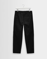 wax london men's Tyne - Black Cotton Tencel Loose Fit Trousers