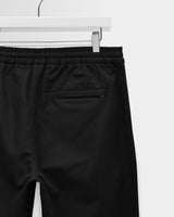 wax london men's Tyne - Black Cotton Tencel Loose Fit Trousers