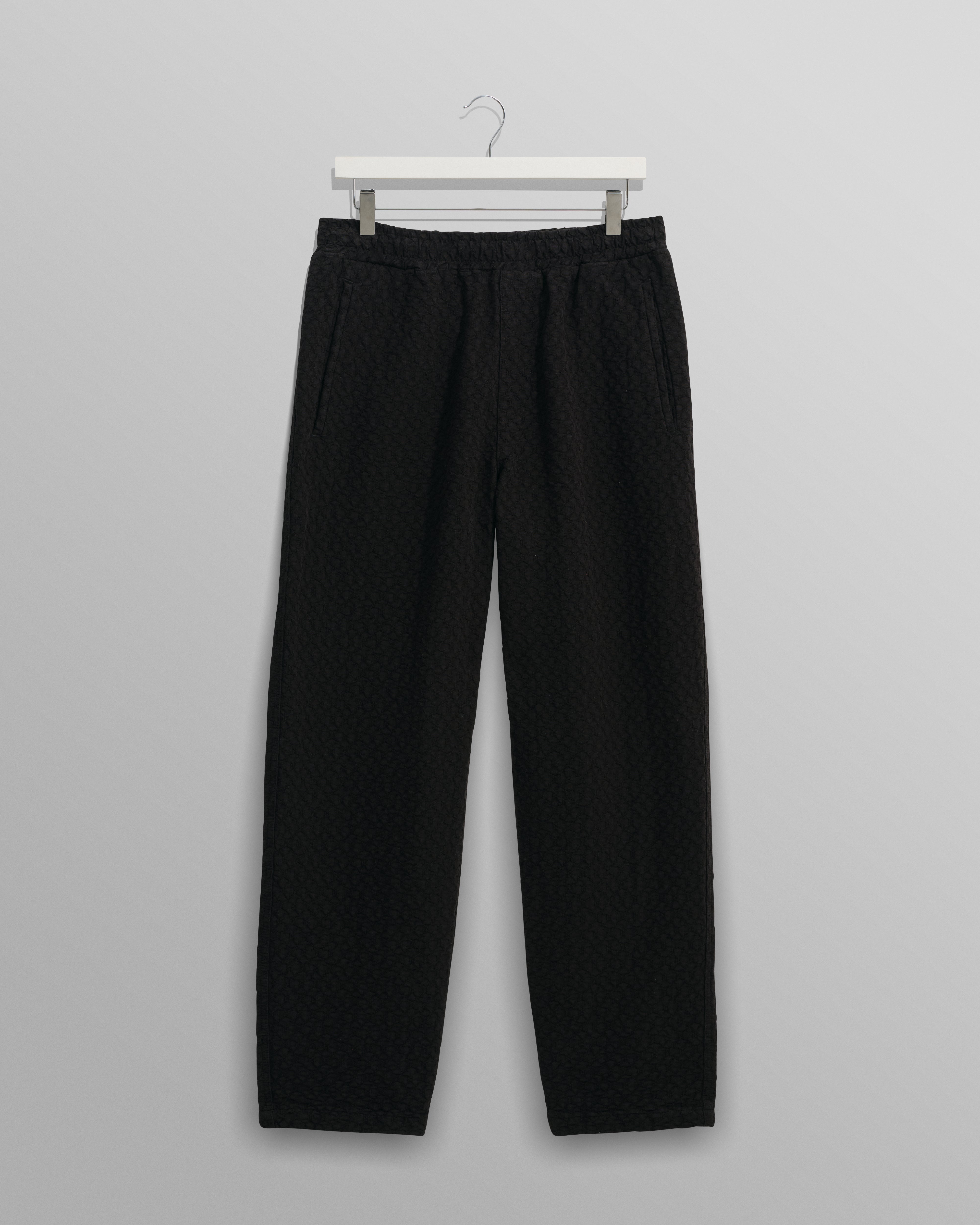 wax london men's Tyne - Black Floral Diamond Cotton Trousers