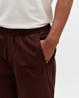 Tyne - Dark Brown Cotton Poplin Loose Fit Trousers