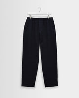 wax london men's Tyne - Dark Navy Jumbo Seersucker Loose Fit Trousers