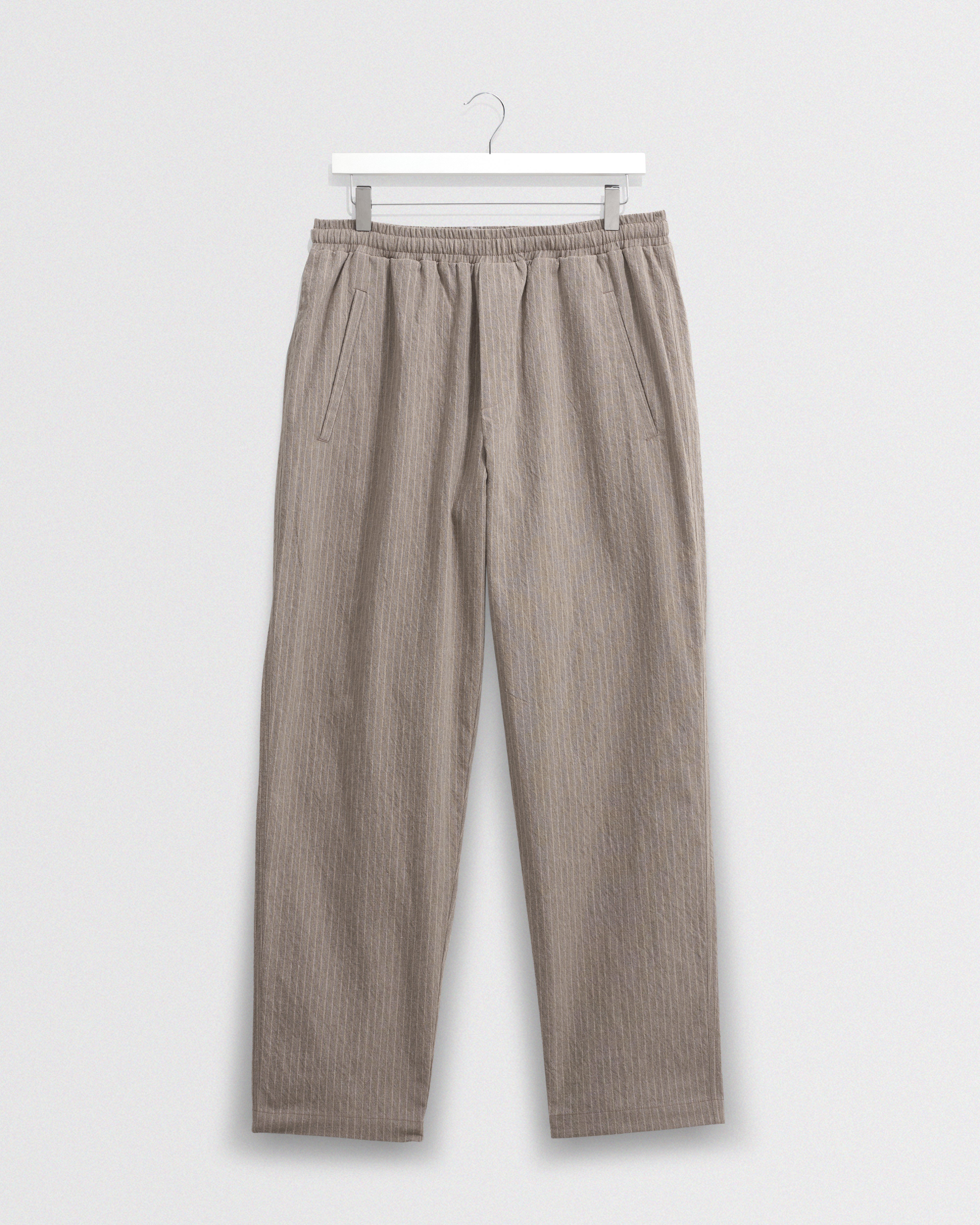 Men's Natural Chalk Stripe Trousers | Wax London