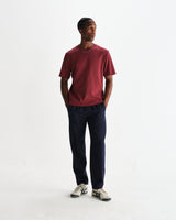 wax london men's Tyne - Navy Wool-Blend Trousers