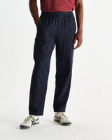wax london men's Tyne - Navy Wool-Blend Trousers