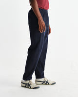 wax london men's Tyne - Navy Wool-Blend Trousers
