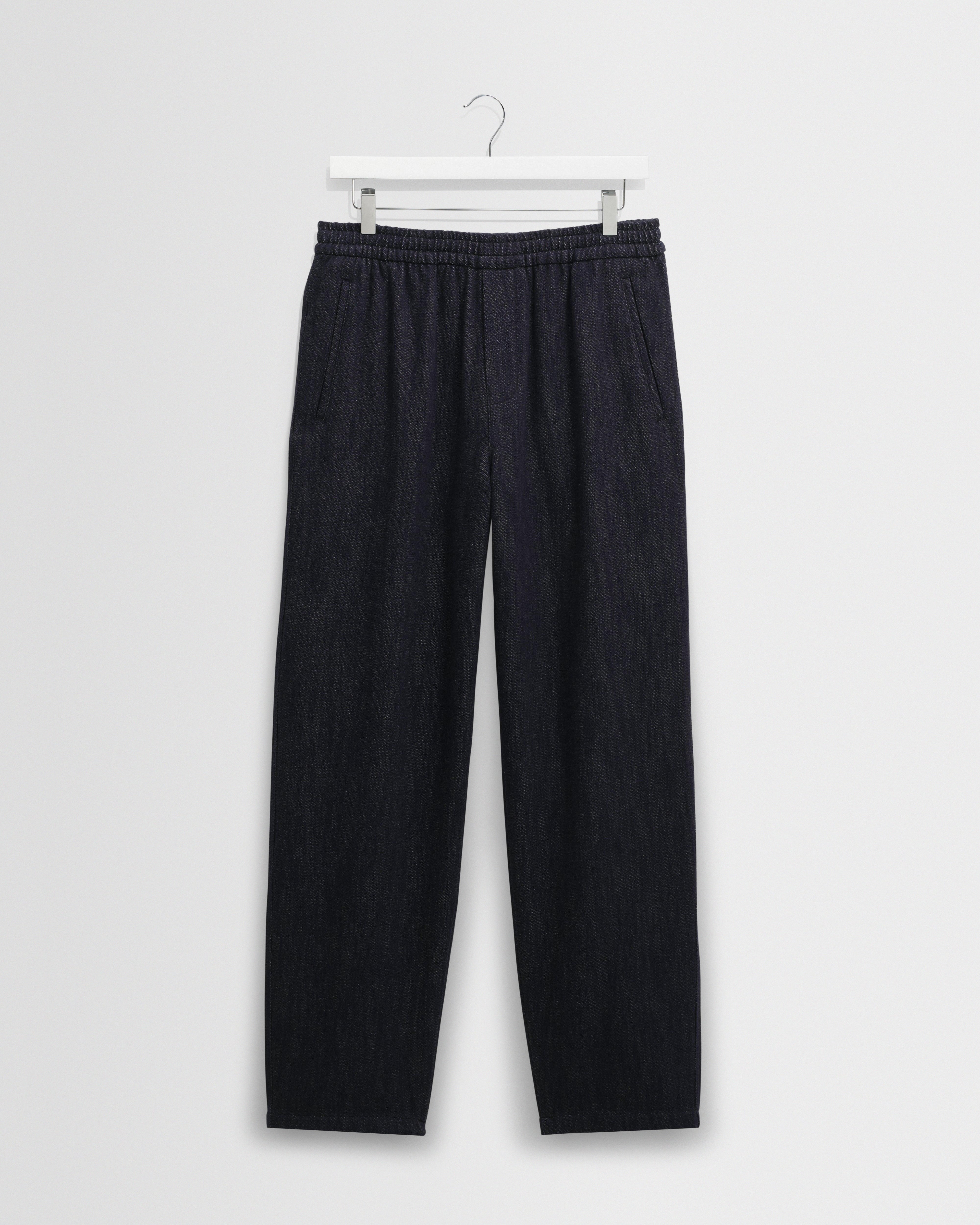 Men's Navy Wool Blend Trousers | Wax London