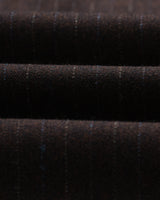 wax london men's Vigo - Dark Brown Double Breasted Wool Pinstripe Blazer