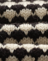 wax london men's Walker - Black And Ecru Bubble Knit Cardigan