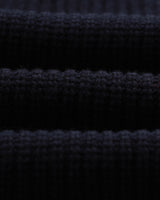 wax london men's Walker - Navy Rib Stitch Knit Cardigan
