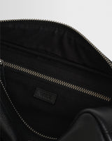wax london men's Wells - Black Grain Leather Wash Bag