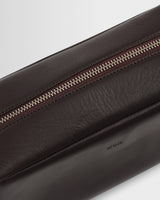 wax london men's Wells - Dark Brown Grain Leather Washbag