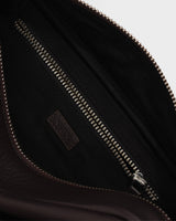 wax london men's Wells - Dark Brown Grain Leather Washbag