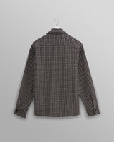 wax london men's Whiting - Black And Ecru Frome Overshirt