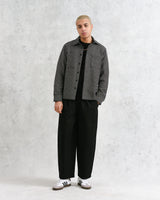 wax london men's Whiting - Black And Ecru Frome Overshirt