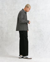 wax london men's Whiting - Black And Ecru Frome Overshirt