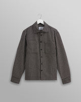 wax london men's Whiting - Black And Ecru Frome Overshirt