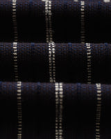 wax london men's Whiting - Black And Ecru Radical Stripe Overshirt