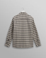 wax london men's Whiting - Black And Ecru Yard Check Overshirt