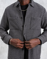 wax london men's Whiting - Black And Grey Chiltern Overshirt