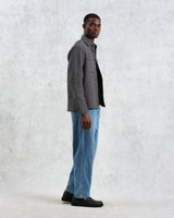 wax london men's Whiting - Black And Grey Chiltern Overshirt