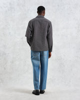 wax london men's Whiting - Black And Grey Chiltern Overshirt